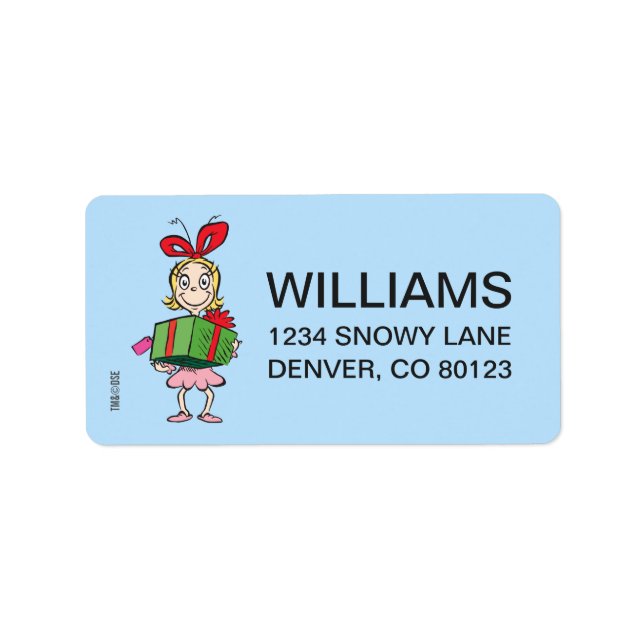 Etiqueta Gralha | Cindy-Lou Who - Presente (Frente)