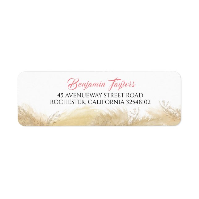 Etiqueta Grama das Pampas Aquarela Exótica (Frente)