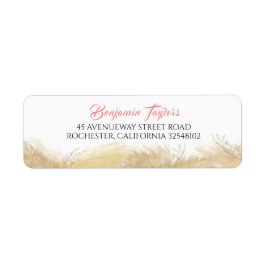 Etiqueta Grama-das-pampas Aquarela Exótico