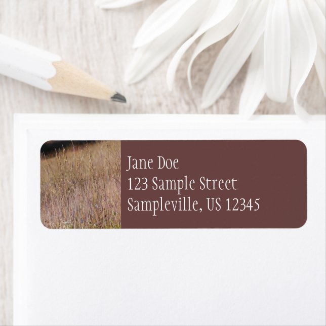 Etiqueta Grama roxa e flores silvestres (Insitu)