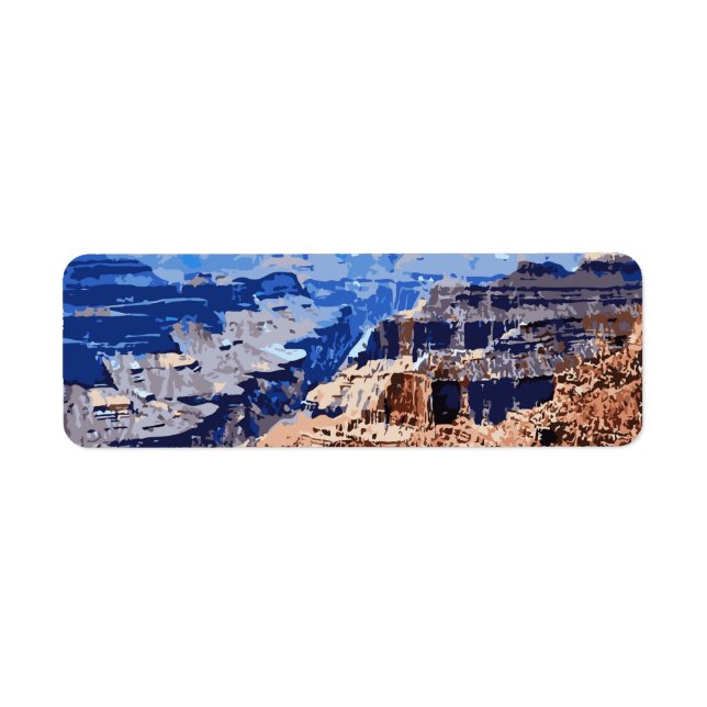 Etiqueta Grand Canyon National Park Retro Design (Frente)