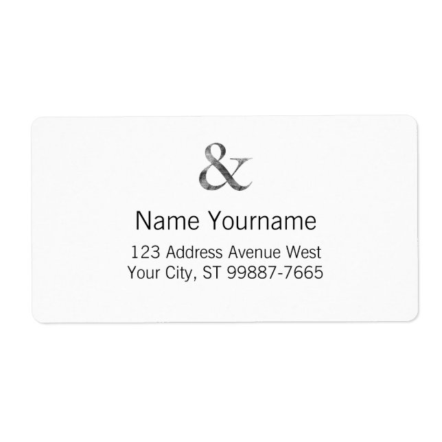 Etiqueta Grande Caslon, Preto Médio, com Grãos de Impressão (Frente)