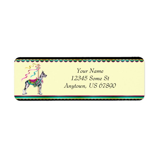 Etiqueta Grande Dane Merle Carousel Labels (Frente)