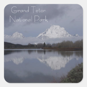 Etiqueta grande do parque nacional de Teton