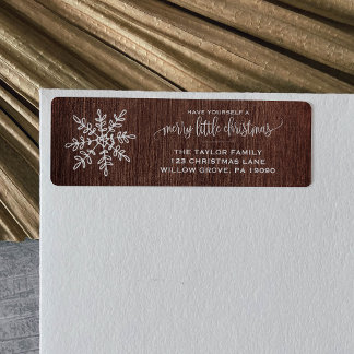 Etiqueta Grande Floco de Neve Russo Natal