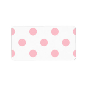Etiqueta Grandes bolinhas - rosa no branco