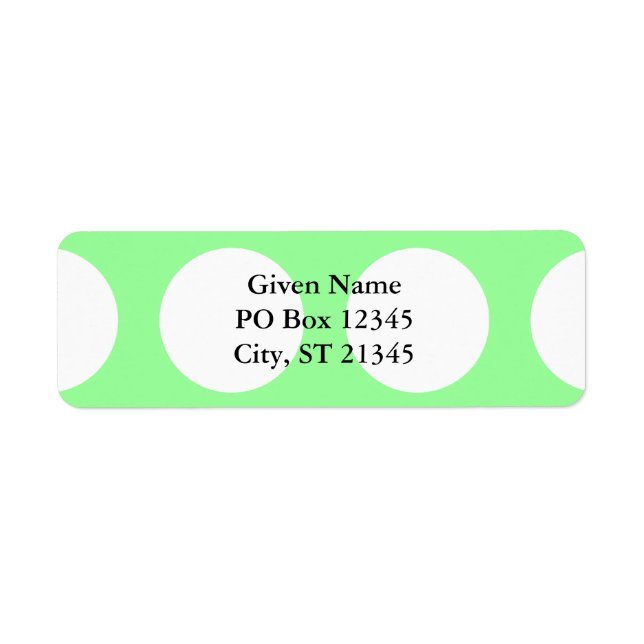 Etiqueta Grandes pontos brancos (Frente)