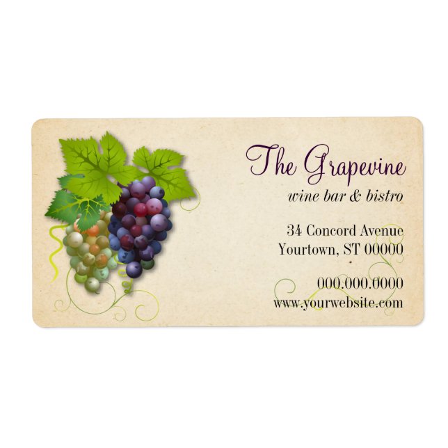 Etiqueta Grape Vine Business Label (Frente)