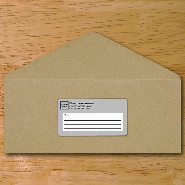 Etiqueta Gray Business Shipping Label (Gray business shipping label on envelope)
