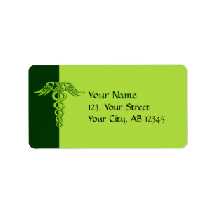 Etiqueta Green Celtic Knot Caduceus