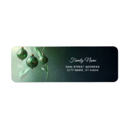 Etiqueta Green Christmas Ball Return Address Label