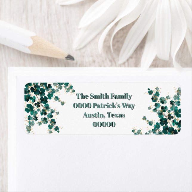 Etiqueta Green Shamrocks and Gold  (Insitu)