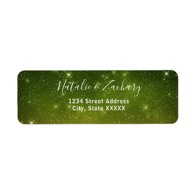 Etiqueta Green Starry Night Celestial (Frente)