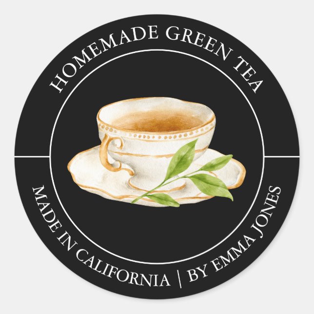 Etiqueta Green Tea Modern (Frente)