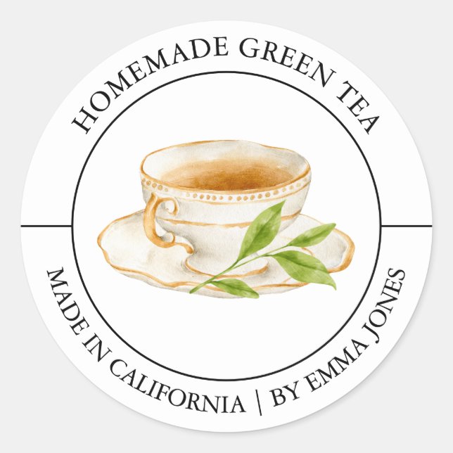 Etiqueta Green Tea Modern (Frente)