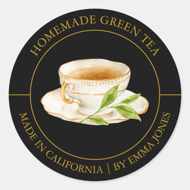 Etiqueta Green Tea Modern (Frente)