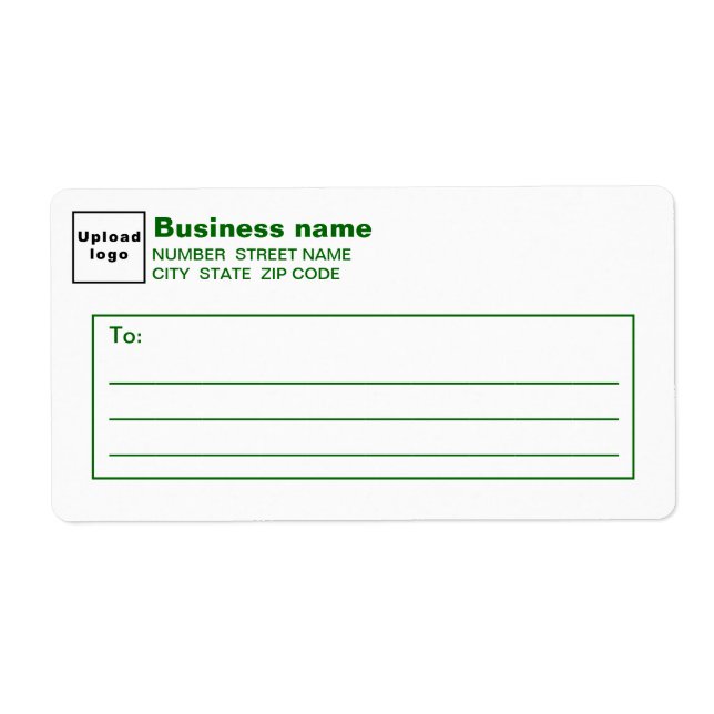 Etiqueta Green Text Business Shipping Label (Frente)