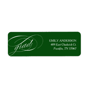 Etiqueta Green Trendy Calliographic Graduation Endereço