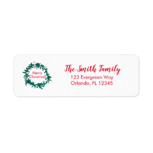 Etiqueta Green Wreath Natal