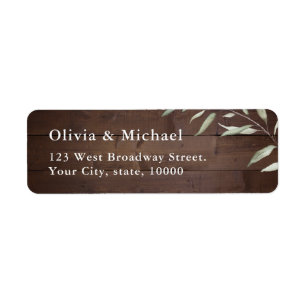 Etiqueta Greenery barn wood rustic casamento endereço l