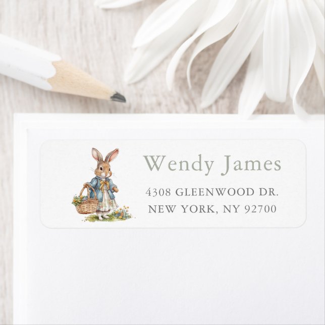 Etiqueta Greenery Girl Rabbit Party - primeiro aniversario (Insitu)