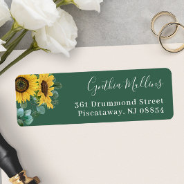 Etiqueta Greenery Sunflower Eucalyptus Foliage