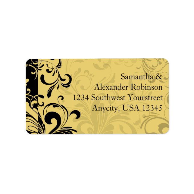 Etiqueta Grelha Contemporânea Amarela e Preta (Frente)