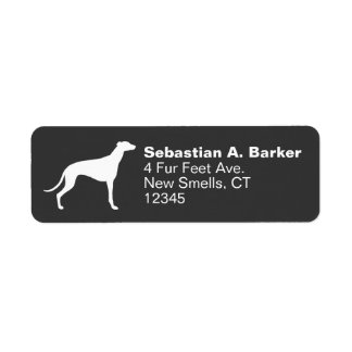 Etiqueta Greyhound Dog Silhouette Endereço de Devolução