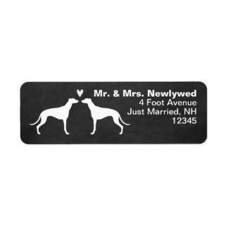 Etiqueta Greyhound Dog Silhouettes Casal Return Endereço