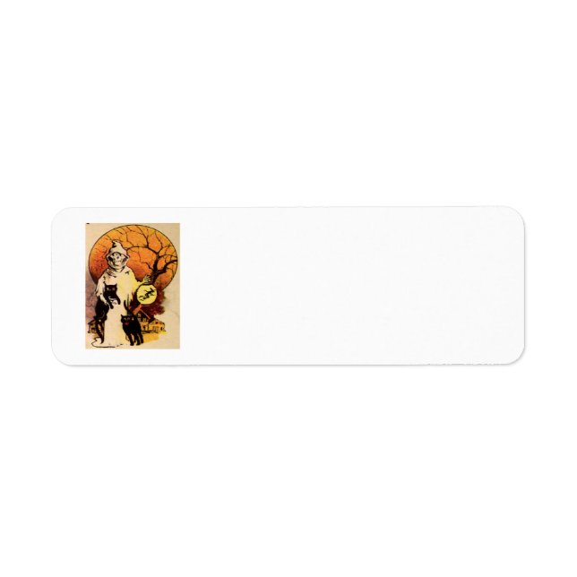 Etiqueta Grim Reaper Com Seus Gatos Pretos (Frente)