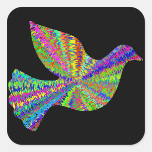 Etiqueta Groovy da pomba da paz