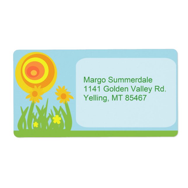 Etiqueta Groovy Flower (Frente)