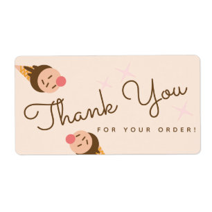 Etiqueta Groovy Ice Cream Cone Thank You Square