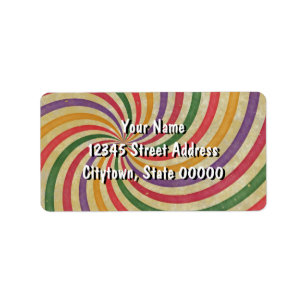 Etiqueta Groovy Spiral Raio Solar Design Grungy