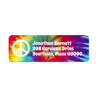 Etiqueta Groovy Tie Dye Retorno de Hippie