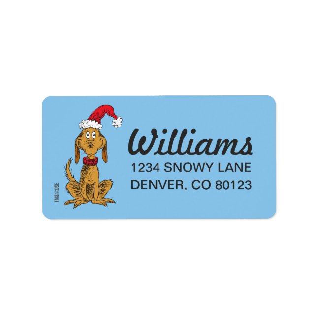 Etiqueta Grpolegadas clássico | Max - Santa Hat (Frente)