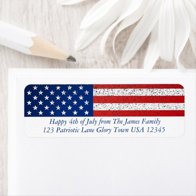 Etiqueta Grunge American Flag (Insitu)
