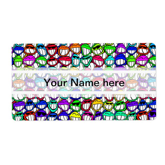 Etiqueta GRUPO DE FACES DE SMILUSÃO legal (Frente)