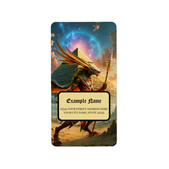 Etiqueta Guardião do Portão Celestial – Anúbis (Frente)