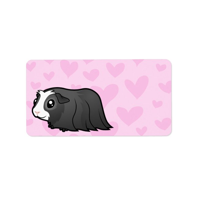 Etiqueta Guiné Pig Love (cabelo longo) (Frente)