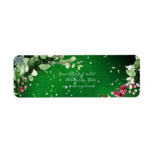 Etiqueta Guirlanda de Natal em aquarela PixDezines Inverno