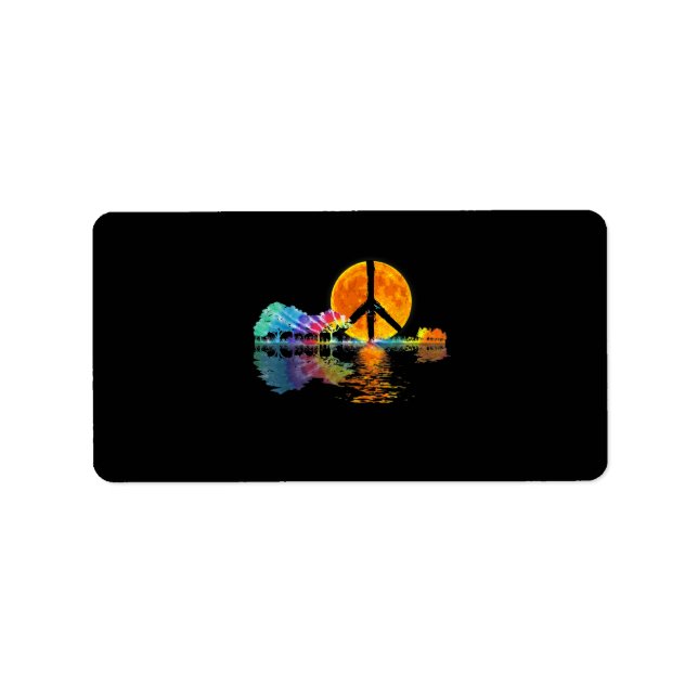 Etiqueta Guitar-lago Shadow Peace Love Guitar Hippie (Frente)