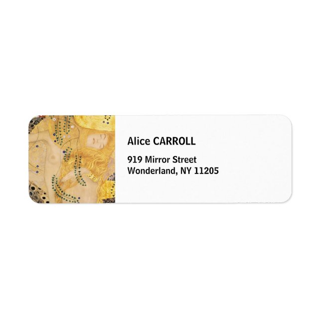 Etiqueta Gustav Klimt - Serpentes de Água I (Frente)