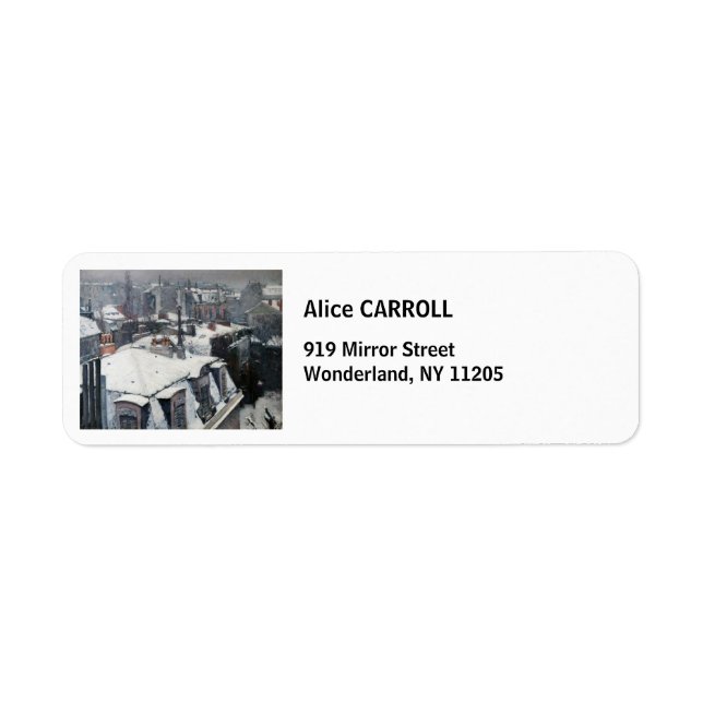 Etiqueta Gustave Caillebotte - Telhados na neve (Frente)