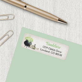 Etiqueta Halloween Cauldron Return Endereço