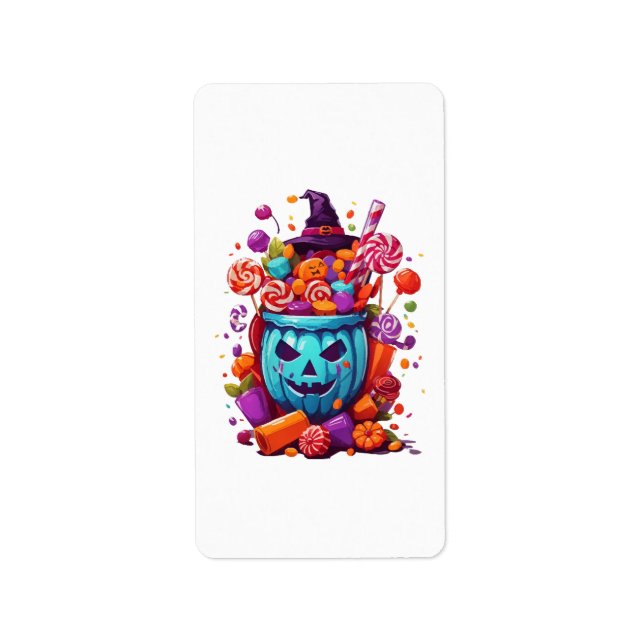 Etiqueta Halloween engraçado  (Frente)