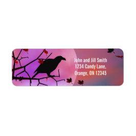 Etiqueta Halloween Raven Night