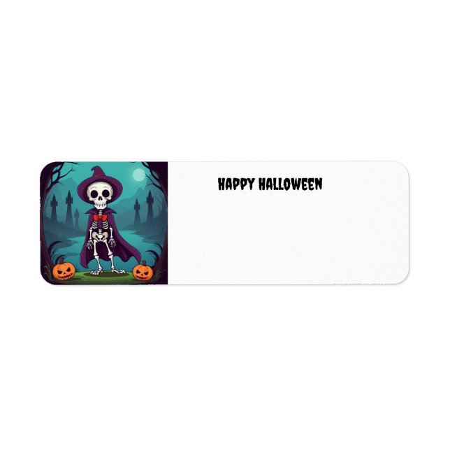 Etiqueta Halloween Skeleton (Frente)