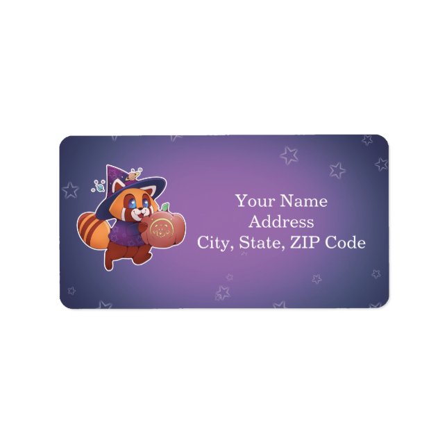 Etiqueta Halloween Space Panda (Frente)