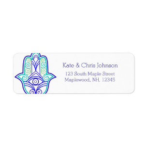 Etiqueta Hamsa design reexecute label-blues de endereço